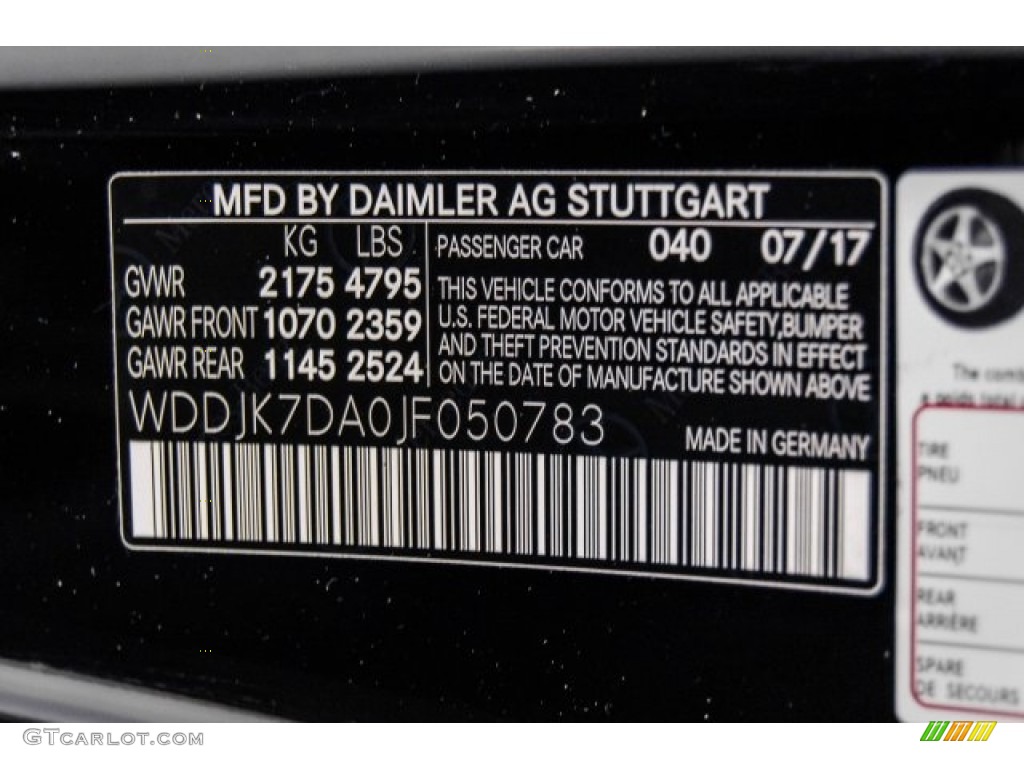 2018 SL Color Code 040 for Black Photo #122544600