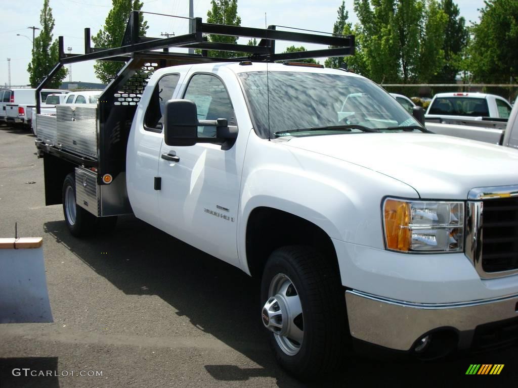 2009 Sierra 3500HD Extended Cab 4x4 Chassis Commercial - Summit White / Dark Titanium photo #1