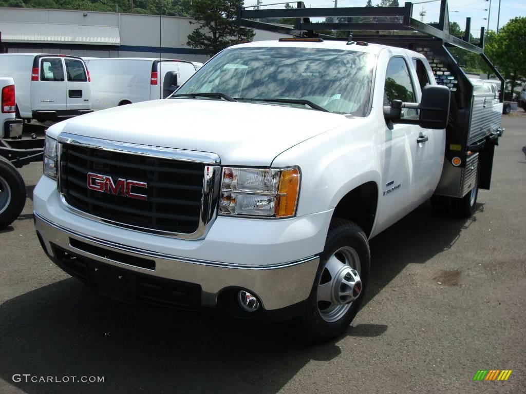 2009 Sierra 3500HD Extended Cab 4x4 Chassis Commercial - Summit White / Dark Titanium photo #2