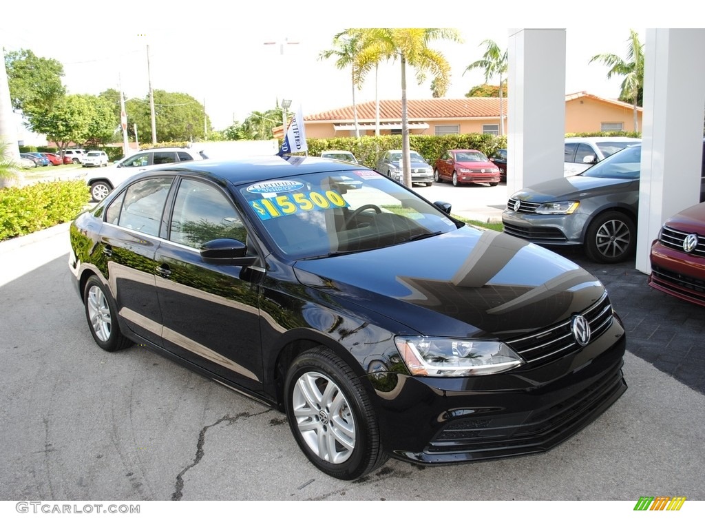 2017 Jetta S - Black / Black/Palladium Gray photo #1