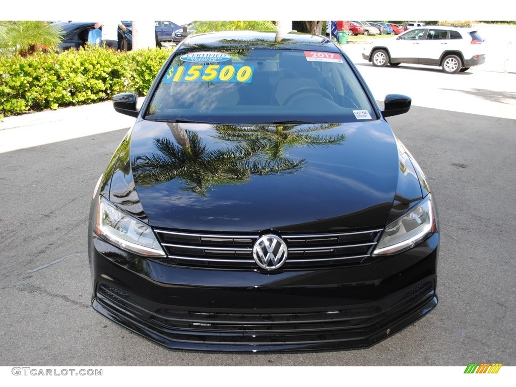 2017 Jetta S - Black / Black/Palladium Gray photo #3