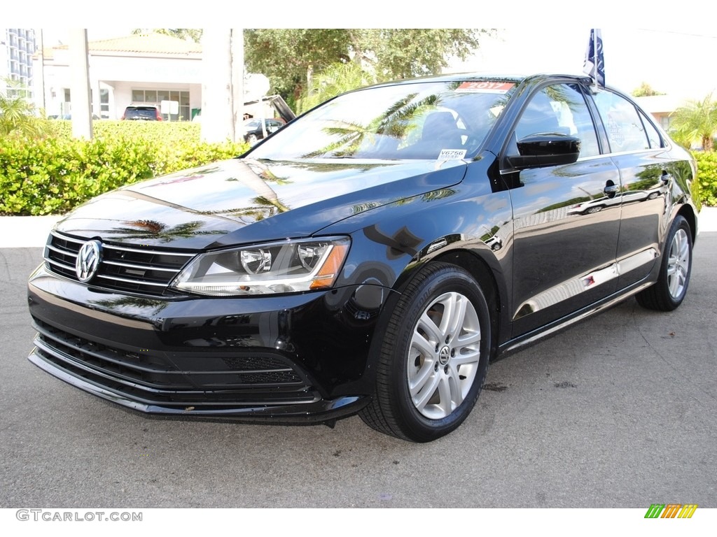 2017 Jetta S - Black / Black/Palladium Gray photo #5