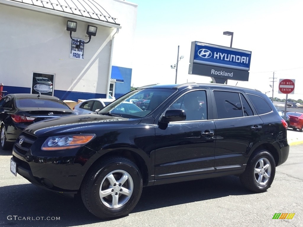 2008 Santa Fe GLS - Ebony Black / Beige photo #1