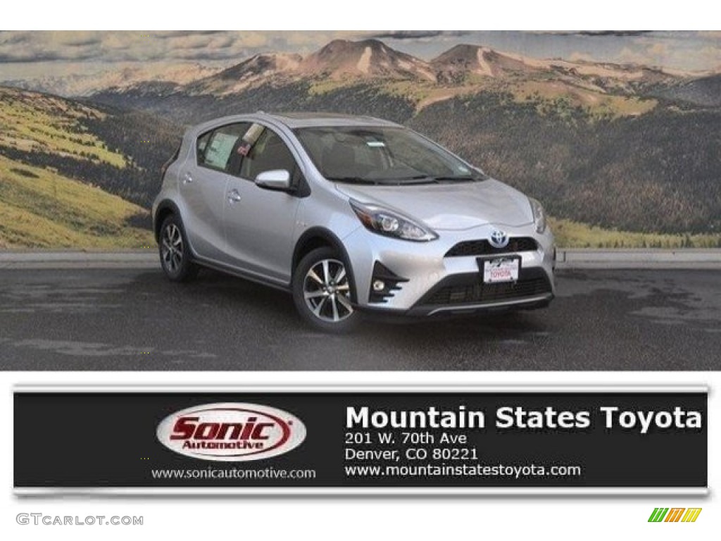 2018 Prius c Four - Classic Silver Metallic / Black photo #1
