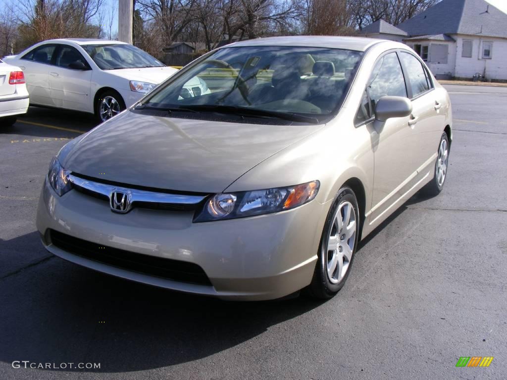 2008 Civic LX Sedan - Borrego Beige Metallic / Ivory photo #1