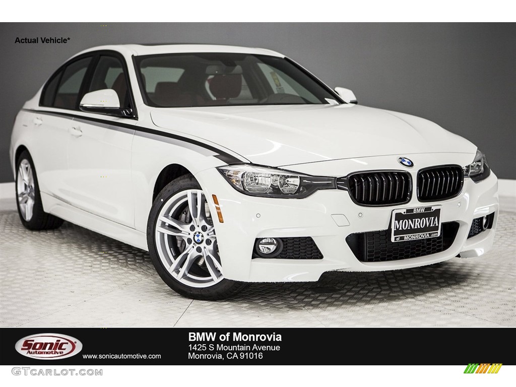 2017 3 Series 330i Sedan - Alpine White / Coral Red photo #1