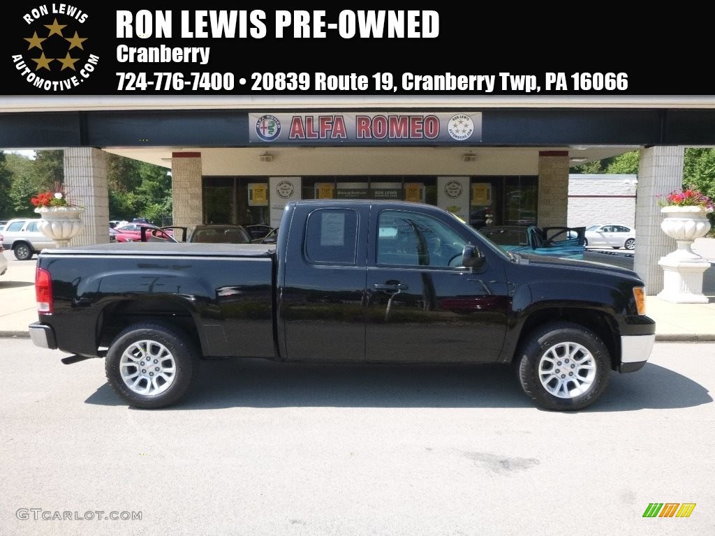 2012 Sierra 1500 SL Extended Cab 4x4 - Carbon Black Metallic / Dark Titanium photo #1