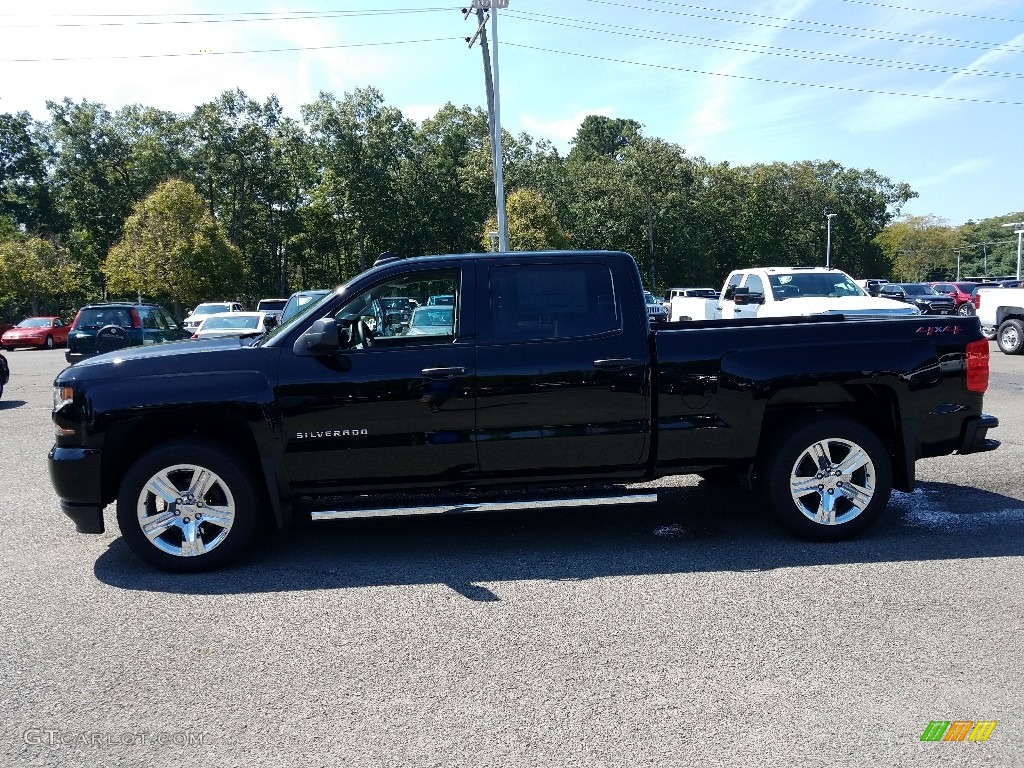 2018 Silverado 1500 Custom Crew Cab 4x4 - Black / Dark Ash/Jet Black photo #3