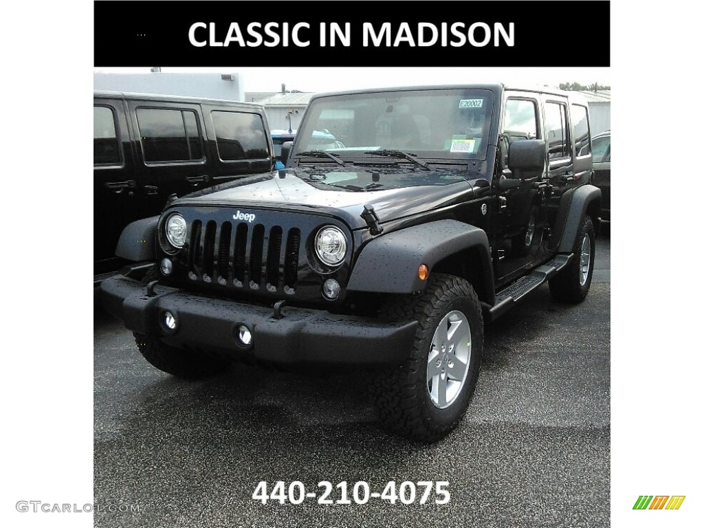 2017 Wrangler Unlimited Sport 4x4 - Black / Black photo #1