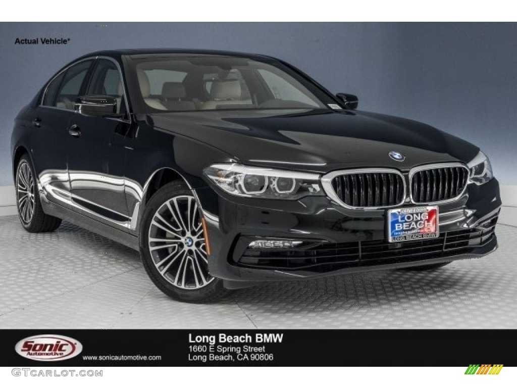 2017 5 Series 530i Sedan - Jet Black / Canberra Beige photo #1