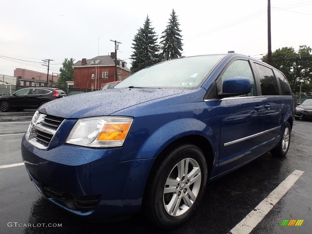 2010 Grand Caravan SXT - Deep Water Blue Pearl Coat / Medium Slate Gray/Light Shale photo #3
