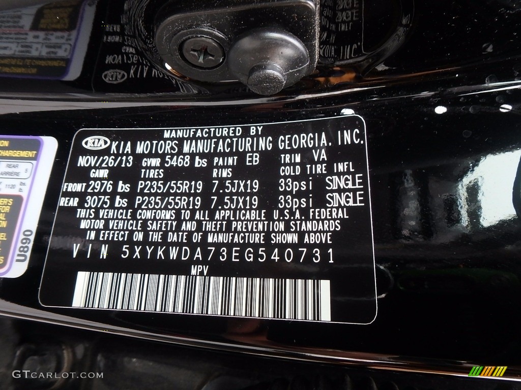 2014 Sorento SX V6 AWD - Ebony Black / Black photo #11