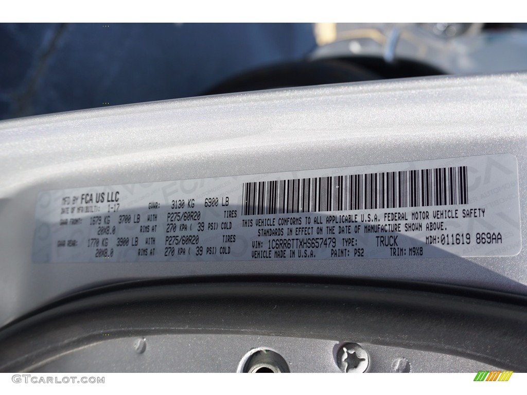 2017 1500 Big Horn Crew Cab - Bright Silver Metallic / Black/Diesel Gray photo #27