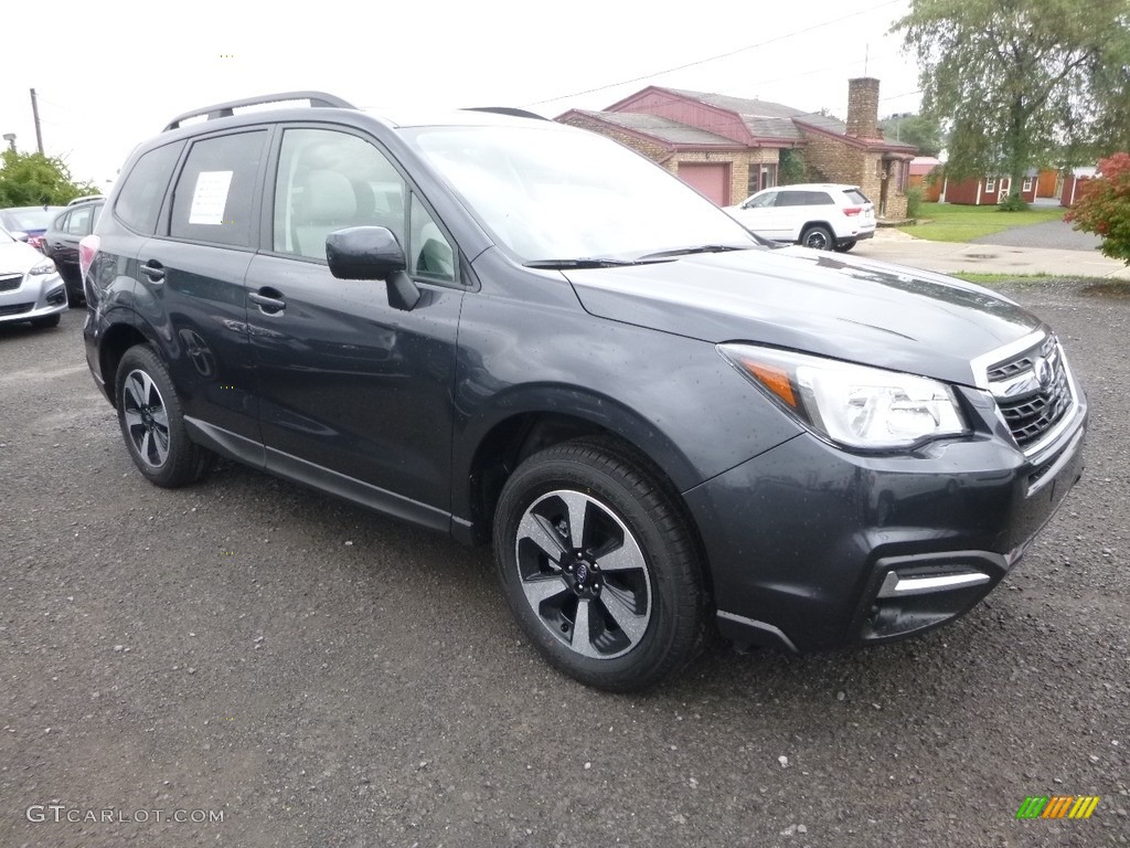 2018 Forester 2.5i Premium - Dark Gray Metallic / Platinum photo #1