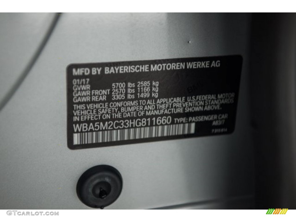 2017 5 Series Color Code A83 for Glacier Silver Metallic Photo #122601884