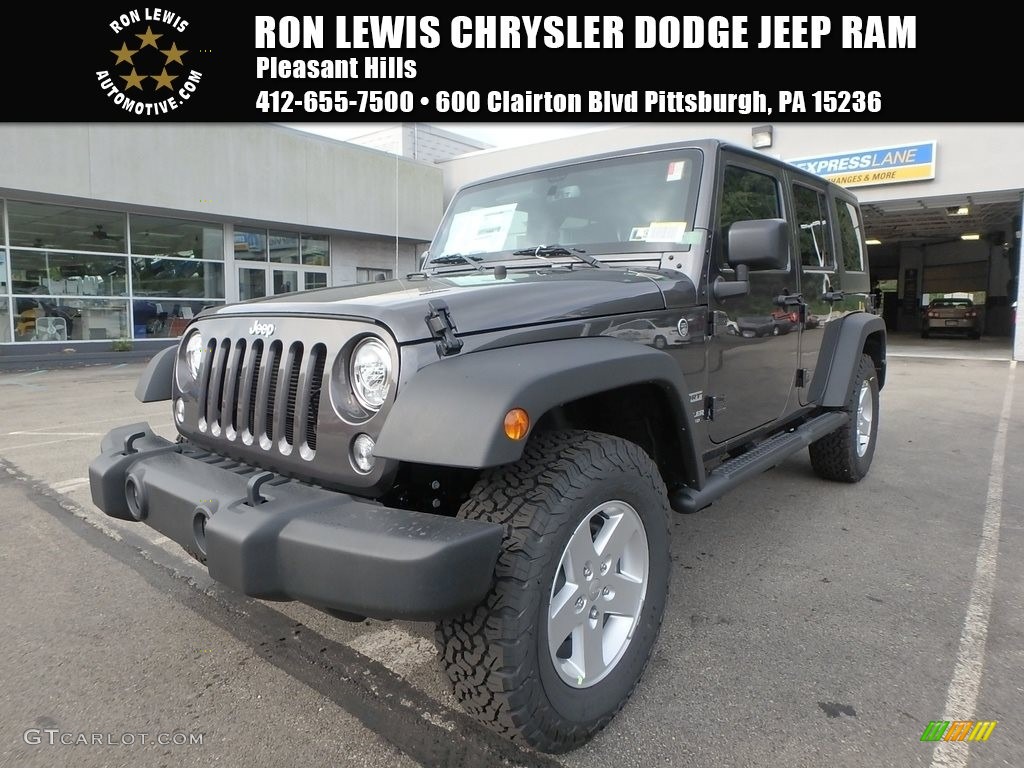2017 Wrangler Unlimited Sport 4x4 - Granite Crystal Metallic / Black photo #1
