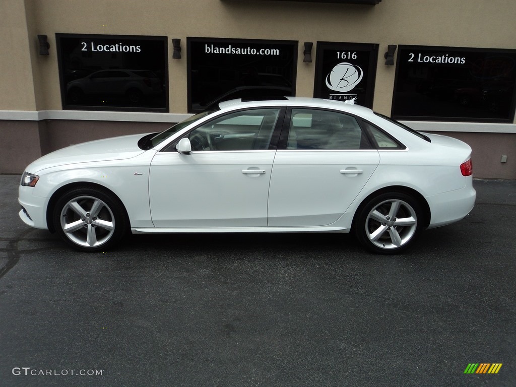 2012 A4 2.0T quattro Sedan - Glacier White Metallic / Cardamom Beige photo #1