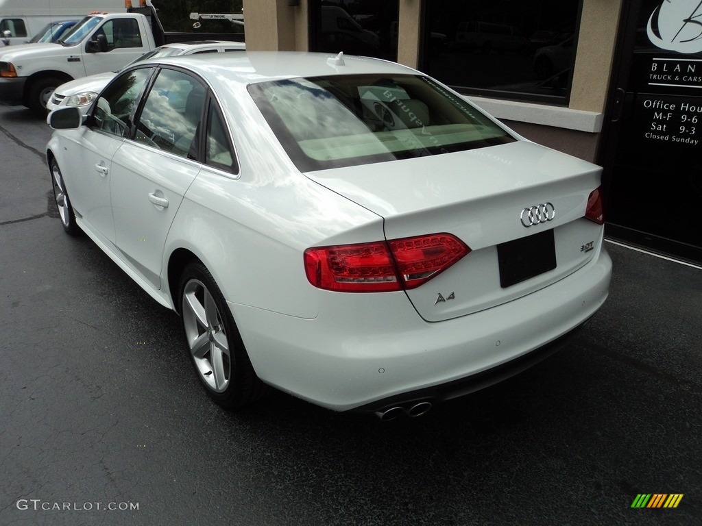 2012 A4 2.0T quattro Sedan - Glacier White Metallic / Cardamom Beige photo #3