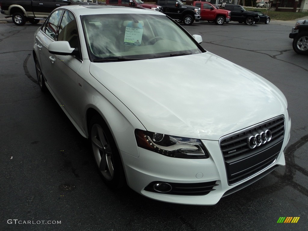 2012 A4 2.0T quattro Sedan - Glacier White Metallic / Cardamom Beige photo #5