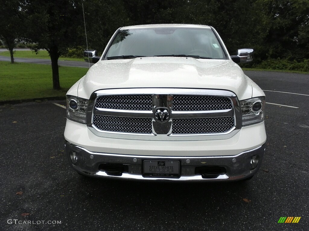 2017 1500 Laramie Longhorn Crew Cab 4x4 - Pearl White / Black photo #3