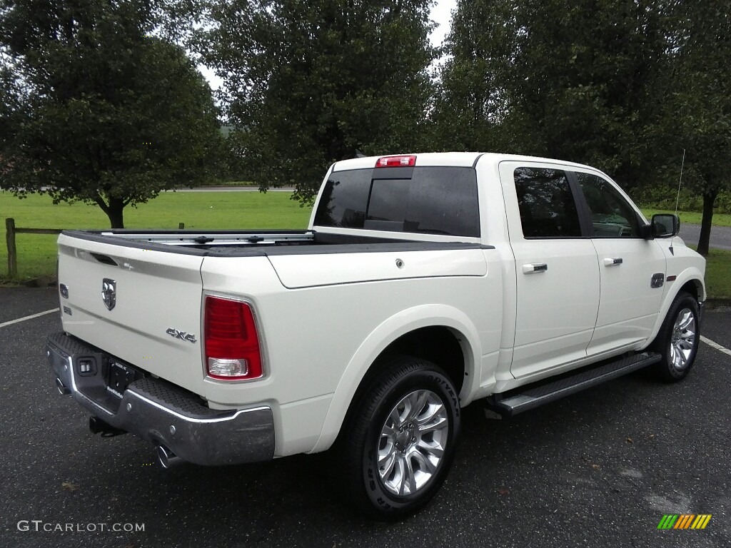 2017 1500 Laramie Longhorn Crew Cab 4x4 - Pearl White / Black photo #6