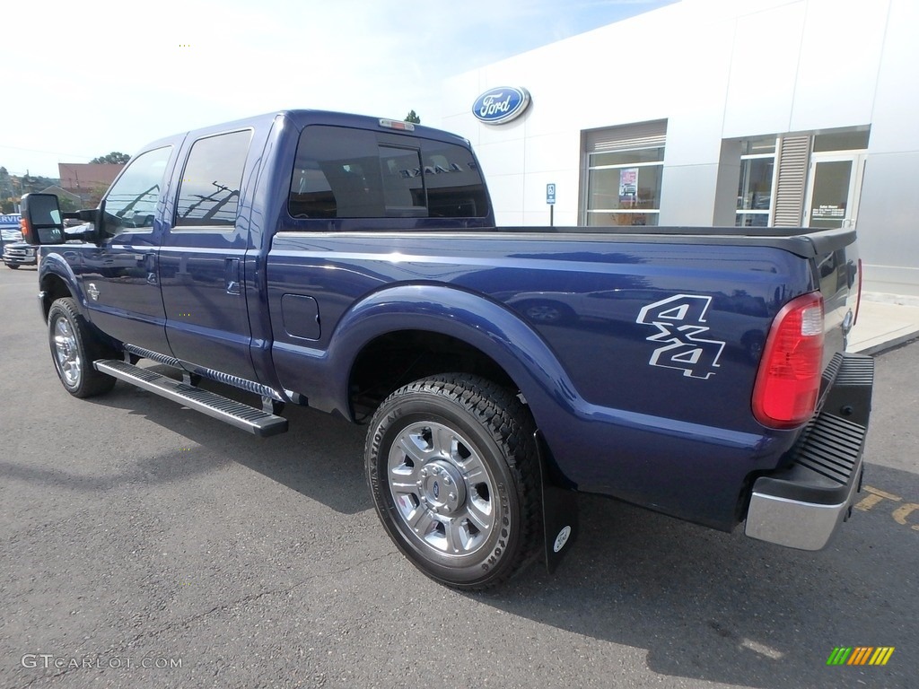 2012 F250 Super Duty Lariat Crew Cab 4x4 - Dark Blue Pearl Metallic / Adobe photo #7