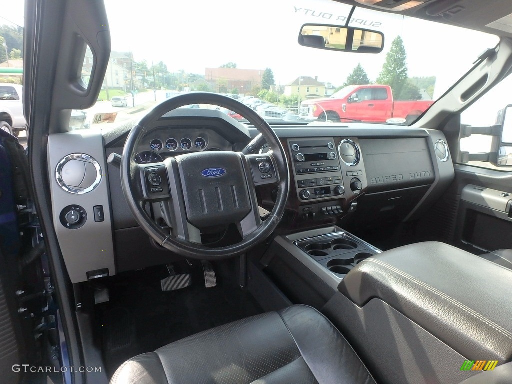 2012 F250 Super Duty Lariat Crew Cab 4x4 - Dark Blue Pearl Metallic / Adobe photo #11