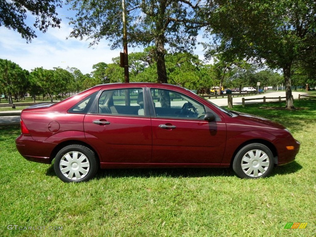 2007 Focus ZX4 S Sedan - Dark Toreador Red Metallic / Dark Pebble/Light Pebble photo #3