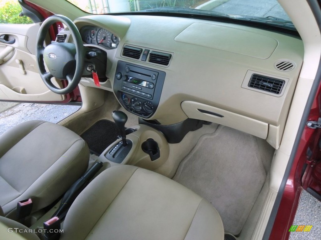 2007 Focus ZX4 S Sedan - Dark Toreador Red Metallic / Dark Pebble/Light Pebble photo #6