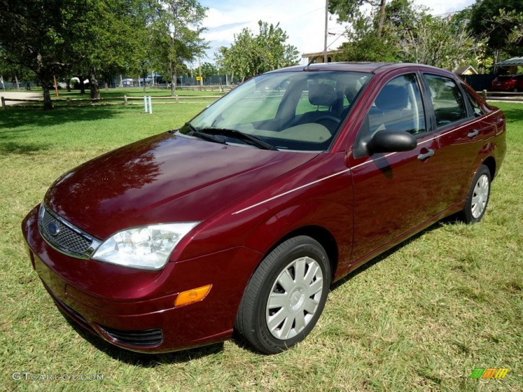 2007 Focus ZX4 S Sedan - Dark Toreador Red Metallic / Dark Pebble/Light Pebble photo #9