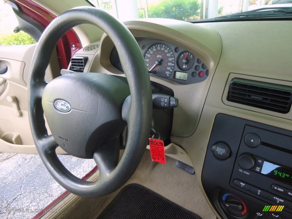 2007 Focus ZX4 S Sedan - Dark Toreador Red Metallic / Dark Pebble/Light Pebble photo #32