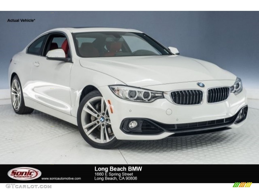 2017 4 Series 440i Coupe - Mineral White Metallic / Coral Red photo #1