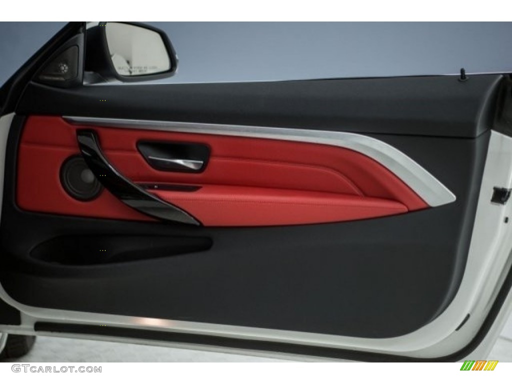 2017 BMW 4 Series 440i Coupe Coral Red Door Panel Photo #122619167