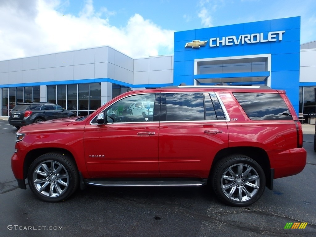 2015 Tahoe LTZ 4WD - Crystal Red Tintcoat / Cocoa/Dune photo #3