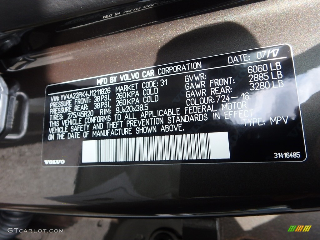 2018 XC90 T6 AWD Momentum - Pine Grey Metallic / Blonde photo #12