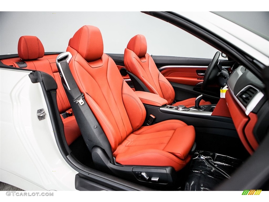 Coral Red Interior 2018 BMW 4 Series 430i Convertible Photo #122632345