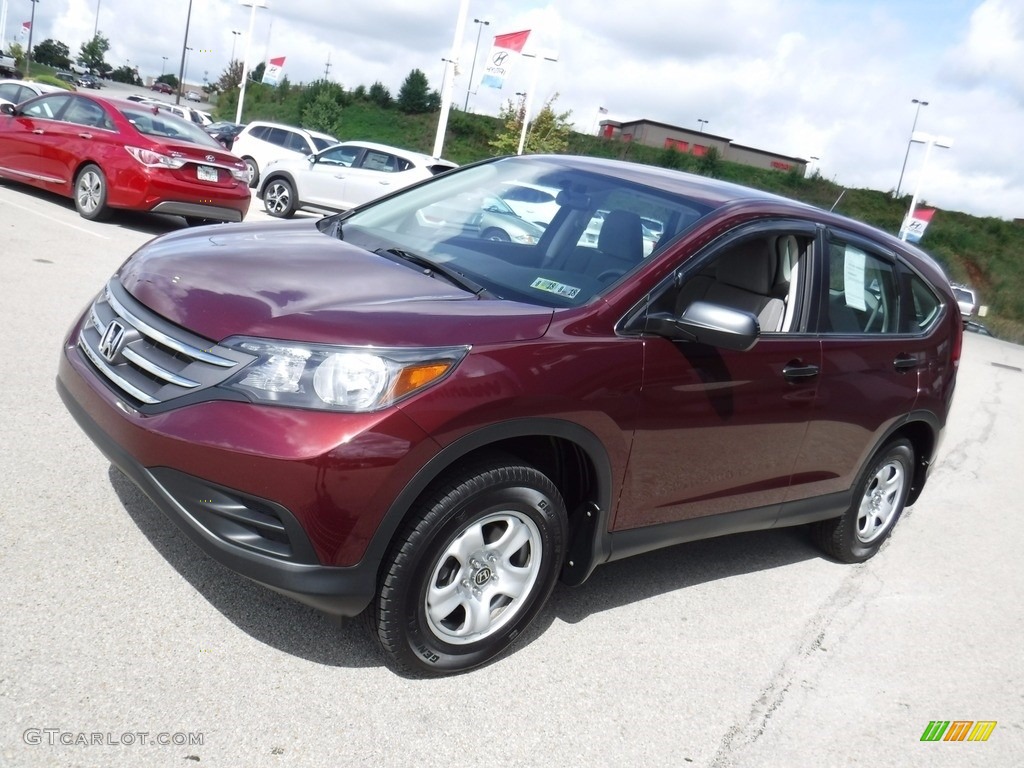 2014 CR-V LX AWD - Basque Red Pearl II / Gray photo #6