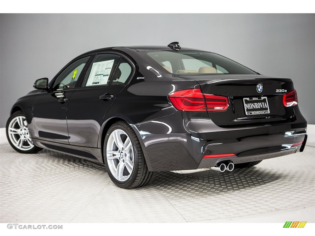 2018 3 Series 330e iPerformance Sedan - Black Sapphire Metallic / Cognac photo #3