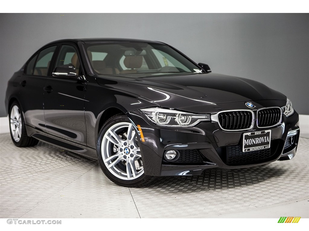 2018 3 Series 330e iPerformance Sedan - Black Sapphire Metallic / Cognac photo #12