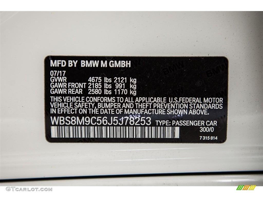 300 2018 BMW M3 Sedan Parts