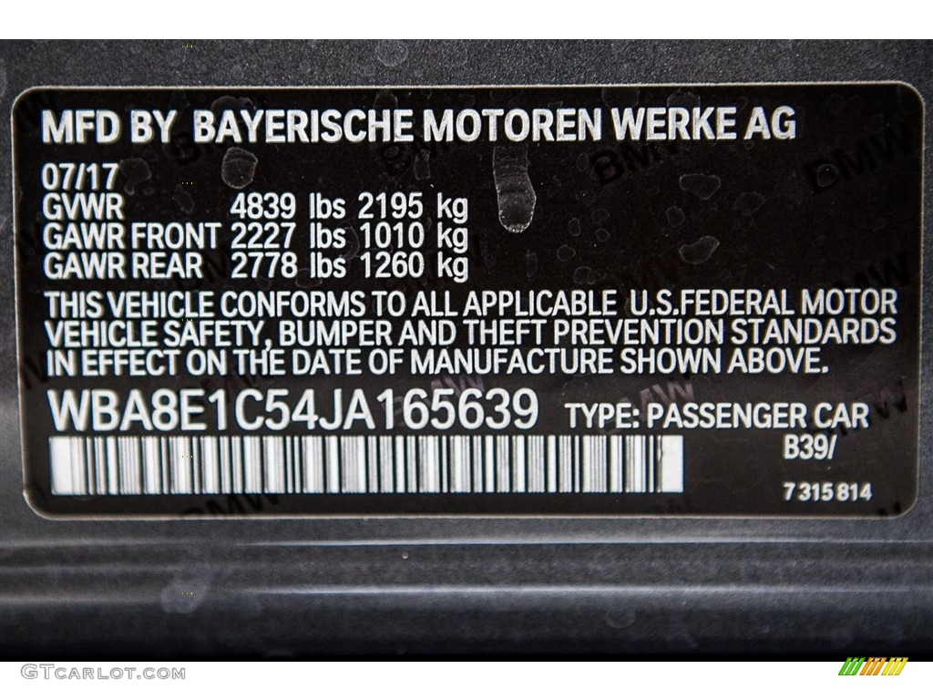 2018 3 Series Color Code B39 for Mineral Grey Metallic Photo #122654843