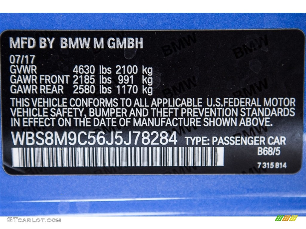 2018 M3 Color Code B68 for Yas Marina Blue Metallic Photo #122655605