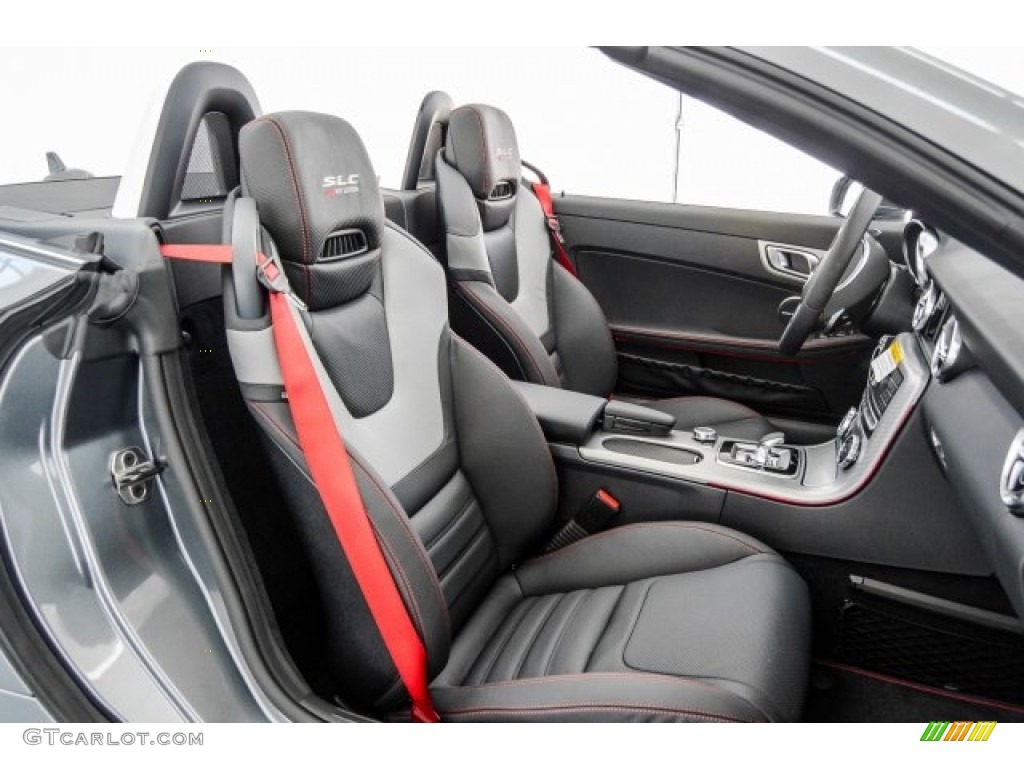 Black/Silver Pearl w/Red Piping Interior 2018 Mercedes-Benz SLC 300 Roadster Photo #122656478