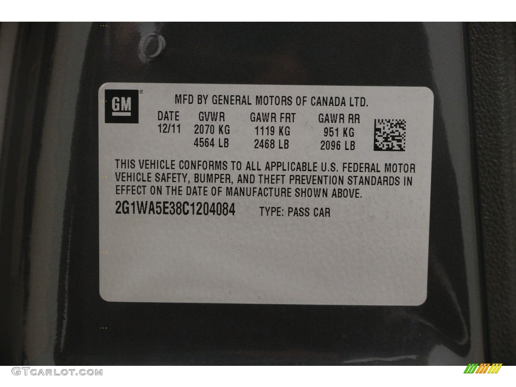 2012 Impala LS - Ashen Gray Metallic / Ebony photo #17