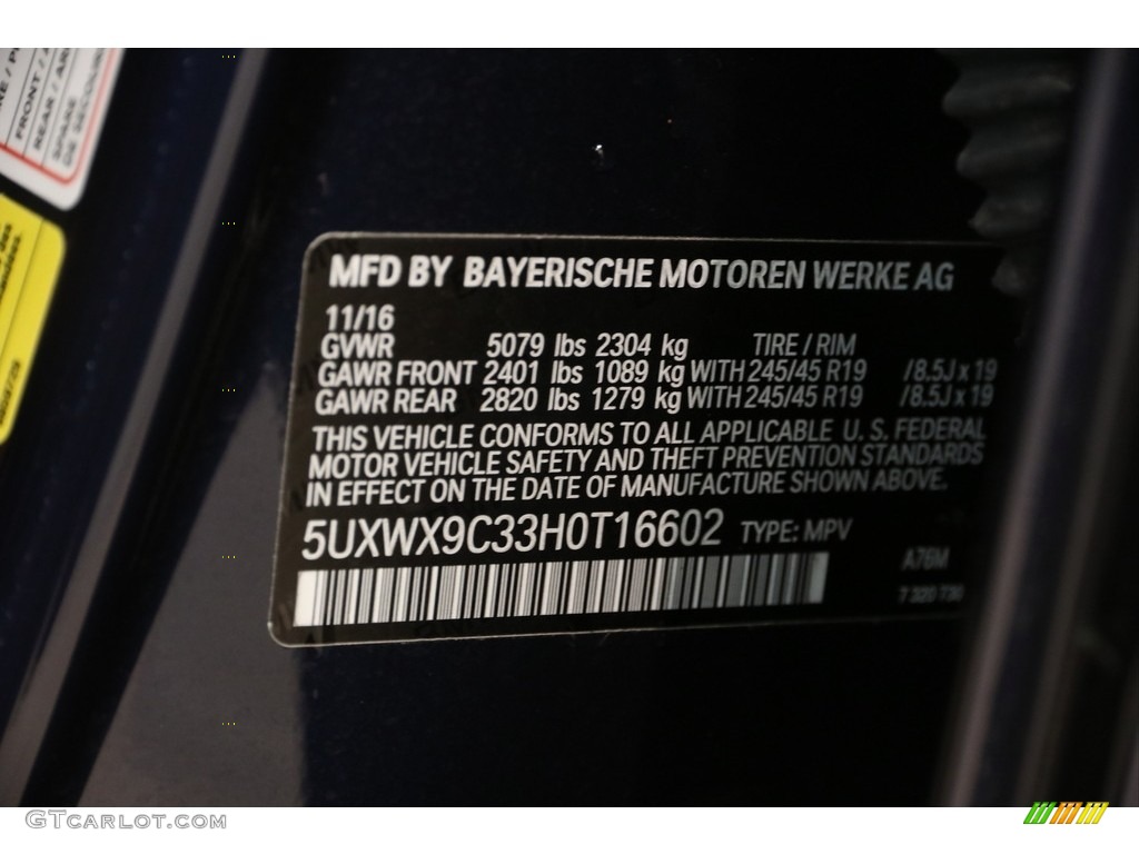 2017 X3 xDrive28i - Deep Sea Blue Metallic / Saddle Brown photo #21