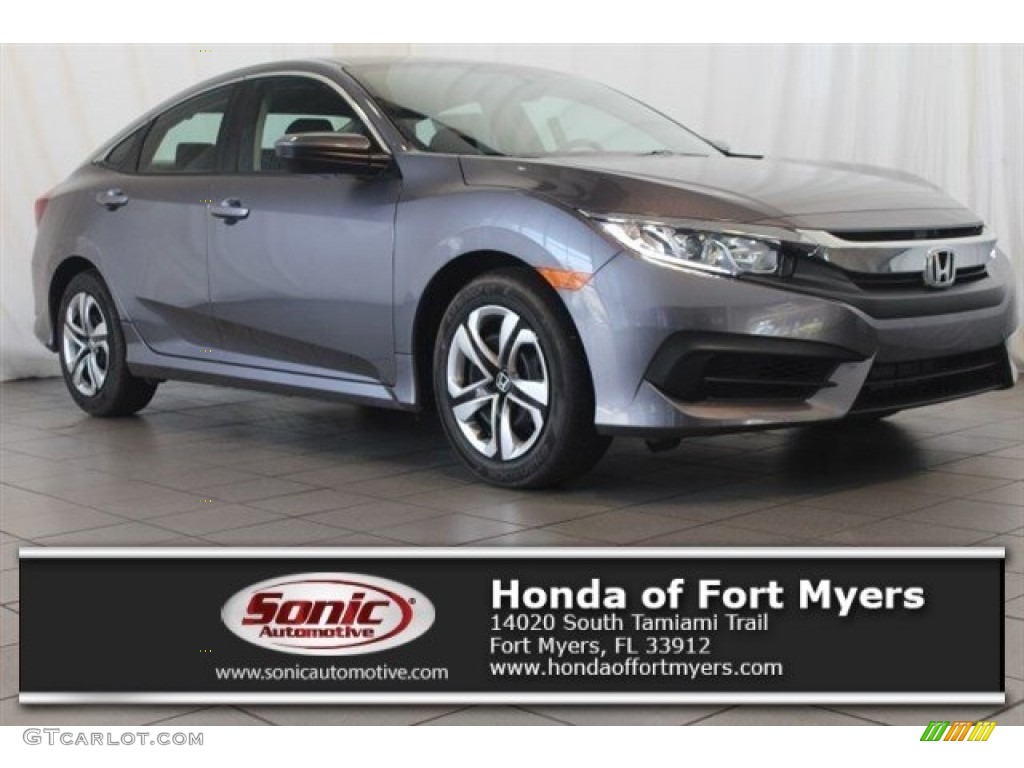 2017 Civic LX Sedan - Modern Steel Metallic / Black photo #1