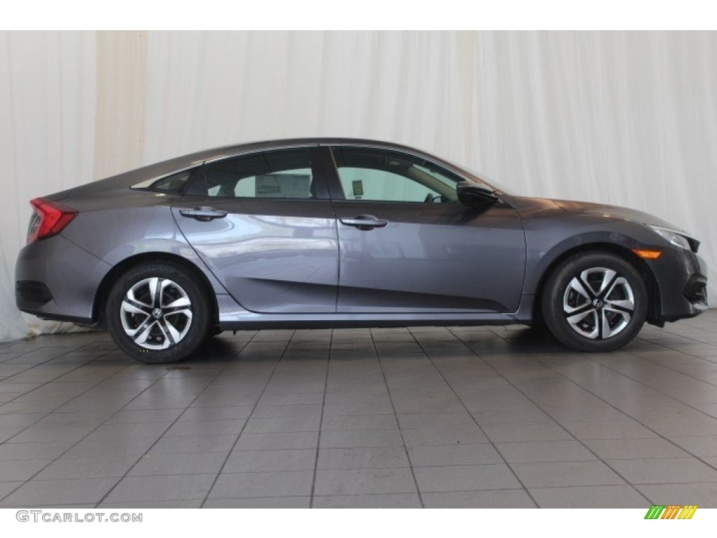 2017 Civic LX Sedan - Modern Steel Metallic / Black photo #3