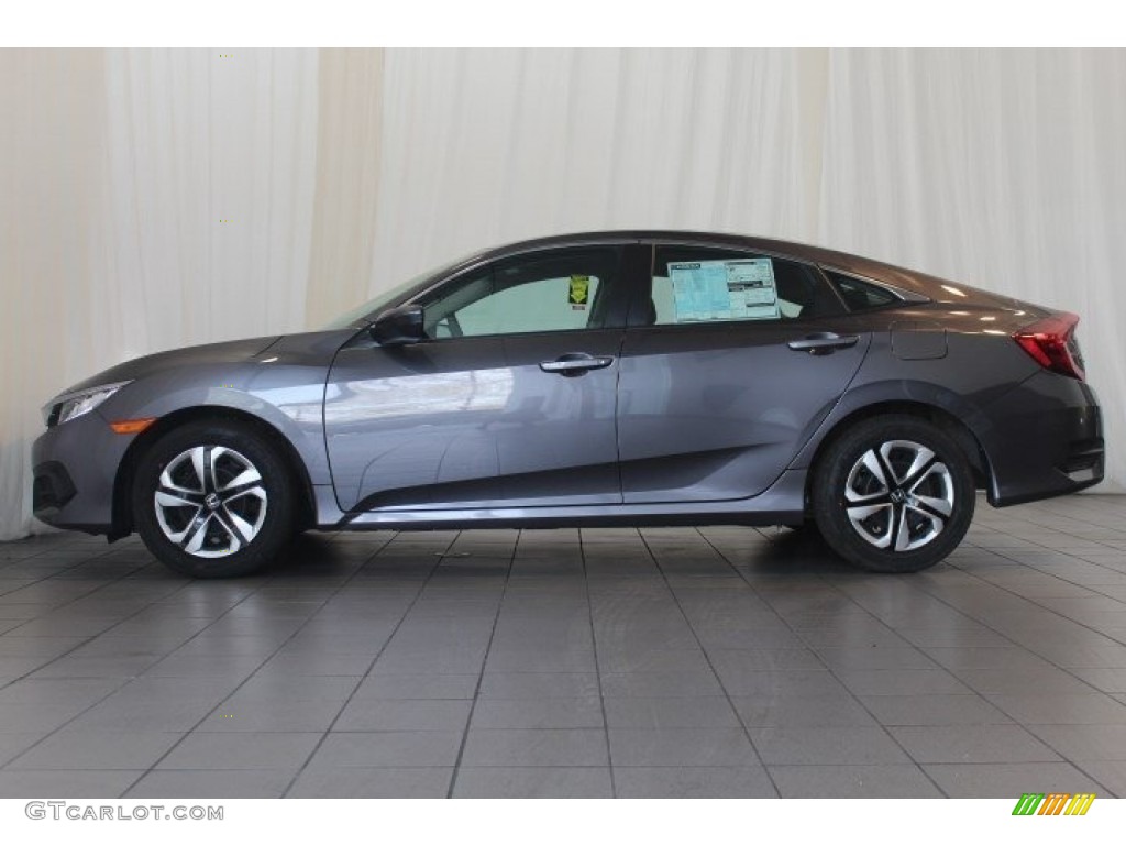 2017 Civic LX Sedan - Modern Steel Metallic / Black photo #5