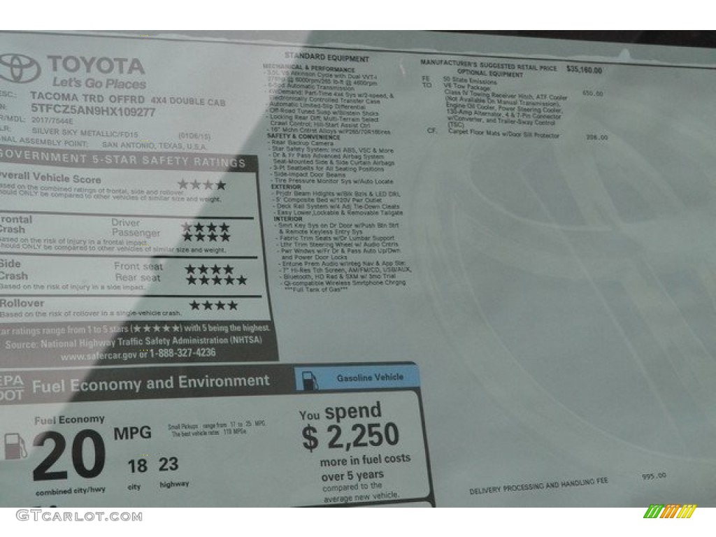 2017 Tacoma TRD Off Road Double Cab 4x4 - Silver Sky Metallic / TRD Graphite photo #10