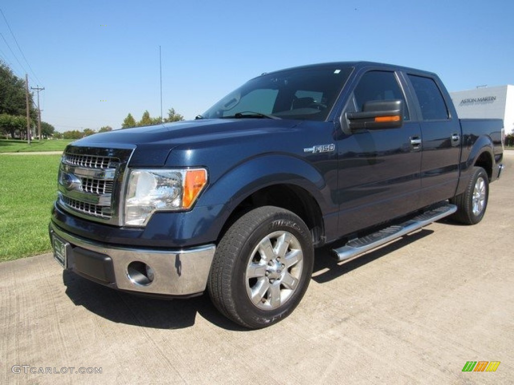 2013 F150 XLT SuperCrew - Blue Jeans Metallic / Adobe photo #11